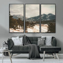 Mountain Landscape Wall Art Canvas Print – Framed Snowy