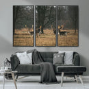 Deer Wall Art Canvas Print – Framed Rustic Wildlife Stags