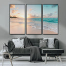 Beach Sunset Wall Art Canvas Print – Framed Ocean Waves