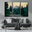 Mountain Wall Art Canvas Print – Framed Forest Serenity
