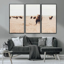 Bison Herd Wall Art Canvas Print – Framed Western Prairie by MyGreatCanvas | Canvas Wall Art Prints | Photo Prints & Wall Decor