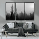 Misty Pines Wall Art Canvas Print – Framed Woodland