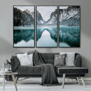 Mountain Lake Wall Art Canvas Print – Framed Toblacher See