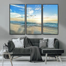 Minimalist Seaside Wall Art Canvas Print – Morning Glow