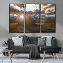 Snowy Peaks Wall Art Canvas Print – Rustic Mountain