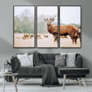 Rustic Deer Wall Art Canvas Print – Forest Woodland Stag