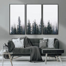Foggy Forest Wall Art Canvas Print – Framed Misty Pines