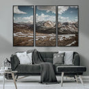 Mountain Landscape Wall Art Canvas Print – Framed Snowy
