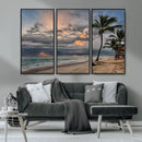 Tropical Storm Wall Art Canvas Print – Framed Moody Beach