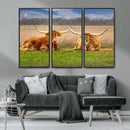 Texas Longhorn Pair Wall Art Canvas Print – Peaceful Rustic by MyGreatCanvas | Canvas Wall Art Prints | Photo Prints & Wall Decor