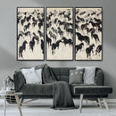 Wild Horse Stampede Wall Art Canvas Print – Monochrome by MyGreatCanvas | Canvas Wall Art Prints | Photo Prints & Wall Decor
