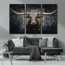 Rustic Longhorn Bull Wall Art Canvas Print – Vintage Western by MyGreatCanvas | Canvas Wall Art Prints | Photo Prints & Wall Decor