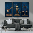 Lady Justice Wall Art Canvas Print – Elegant Gold Legal by MyGreatCanvas | Canvas Wall Art Prints | Photo Prints & Wall Decor