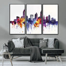 Atlanta Skyline Wall Art Canvas Print – Framed Colorful