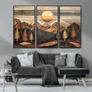 Wooden Mountain Layers Art – Rustic Pine Tree Landscape by MyGreatCanvas | Canvas Wall Art Prints | Photo Prints & Wall Decor