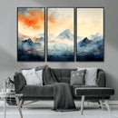 Warm Clouds Abstract Mountain Wall Art Canvas Print