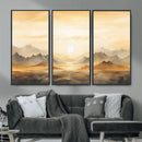 Sepia Color Abstract Mountain Wall Art Canvas Print