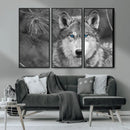 Wild Wolf Blue Eye Wall Art Canvas Print