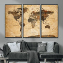 Push Pin World Map Canvas Print – Travel Tracker Wall Art