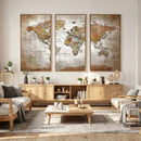 Vibrant Watercolor World Map Canvas Wall Art – Framed Travel by MyGreatCanvas | Canvas Wall Art Prints | Photo Prints & Wall Decor