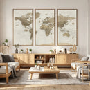 Detailed World Map Wall Art Canvas Print by MyGreatCanvas | Canvas Wall Art Prints | Photo Prints & Wall Decor