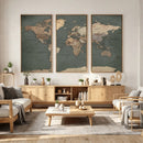 Rustic Black and Wood World Map Canvas Wall Art – Framed by MyGreatCanvas | Canvas Wall Art Prints | Photo Prints & Wall Decor