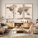World Map Canvas Print – Framed Detailed Map of the World