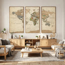 Vintage World Map Canvas Wall Art - Rustic Grunge Texture by MyGreatCanvas | Canvas Wall Art Prints | Photo Prints & Wall Decor