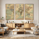 Vintage World Map Wall Art | Ready to Hang and Framed by MyGreatCanvas | Canvas Wall Art Prints | Photo Prints & Wall Decor