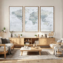 World Map Canvas Print – Detailed Map of the World Wall Art