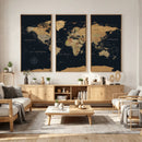 Framed Large World Map Wall Art Canvas Print – Stunning by MyGreatCanvas | Canvas Wall Art Prints | Photo Prints & Wall Decor