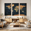 Vintage World Map Canvas Wall Art – Detailed Map with by MyGreatCanvas | Canvas Wall Art Prints | Photo Prints & Wall Decor