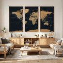 Vintage World Map Earth Globe Countries Oceans Continents by MyGreatCanvas | Canvas Wall Art Prints | Photo Prints & Wall Decor