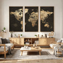 Framed World Map with Pin Canvas Print – Detailed World Map