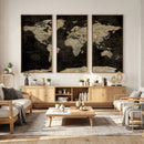 Push Pin World Map Canvas Wall Art Print, Interactive Travel
