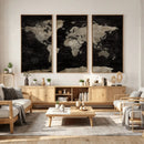 Detailed World Map Wall Art Print - Large Framed World Map