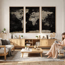 Detailed World Map Wall Art Print - Large Framed World Map