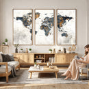 World Map Wall Art Canvas Print for Office Wall Decor