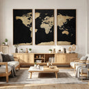 Beige World Map Canvas Wall Art Print, Minimal Black and by MyGreatCanvas | Canvas Wall Art Prints | Photo Prints & Wall Decor