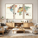 Framed World Map Wall Art Canvas Print for Living Room and by MyGreatCanvas | Canvas Wall Art Prints | Photo Prints & Wall Decor