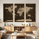 Colorful World Map Canvas Wall Art with Landmarks – Framed by MyGreatCanvas | Canvas Wall Art Prints | Photo Prints & Wall Decor
