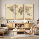 Extra Large World Map Canvas Print – Detailed Map of the