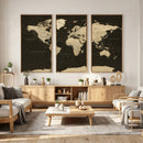 World Map Canvas Print – Framed World Map Wall Art for