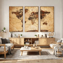 Modern Red and Gray World Map Canvas Print – Framed Wall Art by MyGreatCanvas | Canvas Wall Art Prints | Photo Prints & Wall Decor