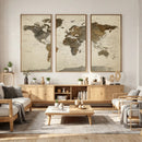 Vintage World Map Canvas Wall Art – Framed Travel Map for by MyGreatCanvas | Canvas Wall Art Prints | Photo Prints & Wall Decor