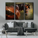 Majestic Brown Horse Wall Art Canvas Print – Framed
