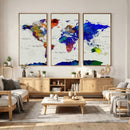 Vintage World Map Canvas Wall Art – Framed Travel Map with by MyGreatCanvas | Canvas Wall Art Prints | Photo Prints & Wall Decor