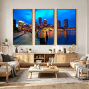 Boston Wall Art Canvas Print, Boston City Downtown Night by MyGreatCanvas | Canvas Wall Art Prints | Photo Prints & Wall Decor