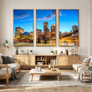 Boston Wall Art Canvas Print, Boston City Downtown Night by MyGreatCanvas | Canvas Wall Art Prints | Photo Prints & Wall Decor