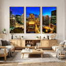 Chicago Wall Art Canvas Print - Chicago City Downtown Night by MyGreatCanvas | Canvas Wall Art Prints | Photo Prints & Wall Decor